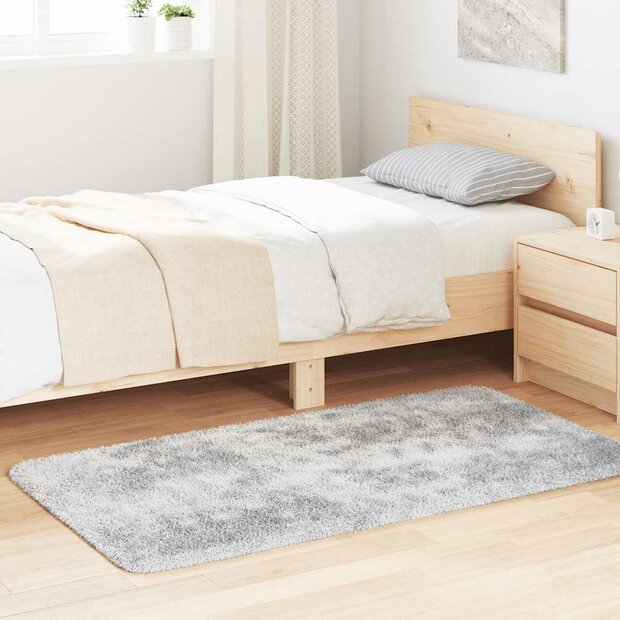 Hoogpolig vloerkleed NAVARRA 80x150 cm polyester zilvergrijs 1