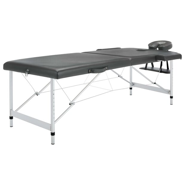 Massagetafel met 2 zones 186x68 cm aluminium frame antraciet 1