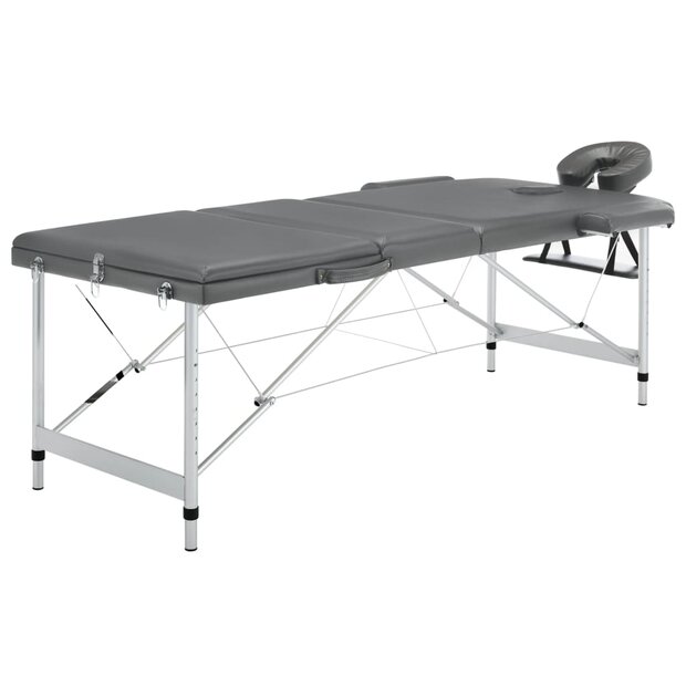 Massagetafel met 3 zones 186x68 cm aluminium frame antraciet 1