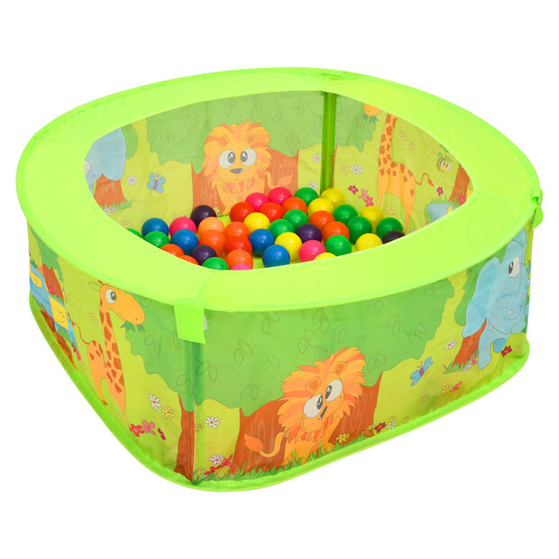 Ballenbak voor kinderen met 50 ballen 75x75x32 cm 1
