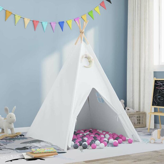 Tipi Tent Wit 120 x 120 x 150 cm Stof en Plastic 1
