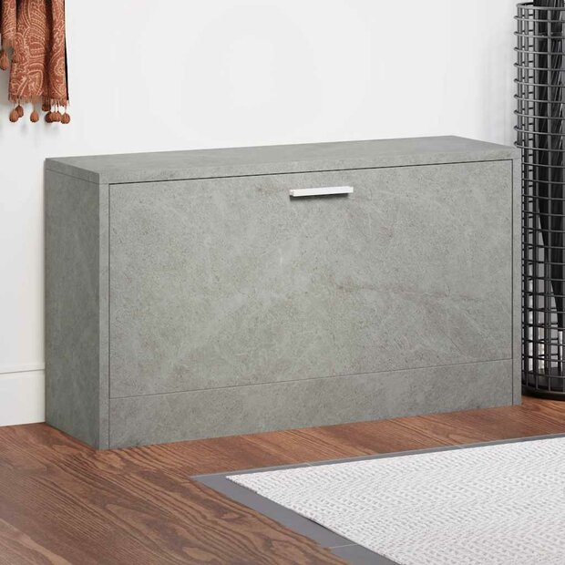 Schoenenbank 80x24x45 cm bewerkt hout betongrijs 1