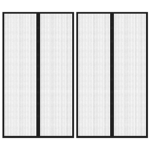 Insectendeurgordijnen 2 st magnetisch 200x80 cm zwart 1
