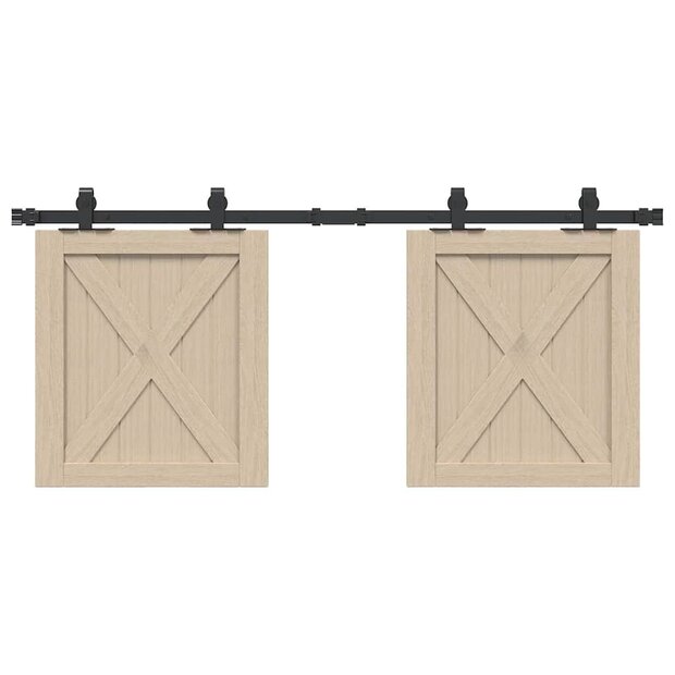 Ophangset voor schuifdeur 122 cm koolstofstaal 1