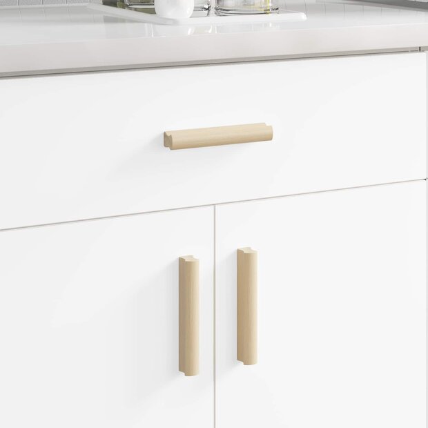 Rechthoekige Handgreep 2 pcs Natuurlijke Houtkleur 1