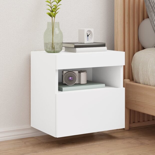Tv-wandmeubel met LED-verlichting 40x30x40 cm wit 1