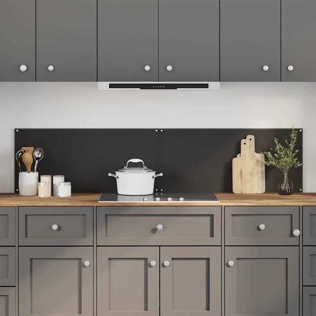 Keuken Spatscherm 2 pcs Zwart 90 x 40 cm gehard glas 1