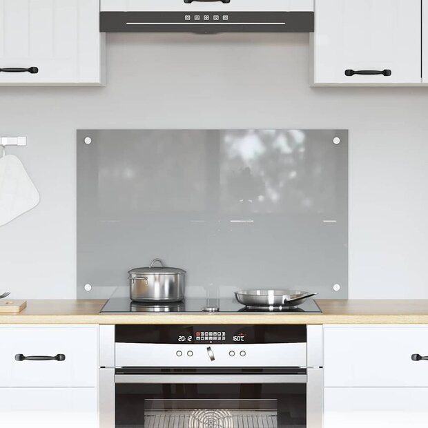 Keuken Spatscherm Lichtgrijs 80 x 50 cm gehard glas 1