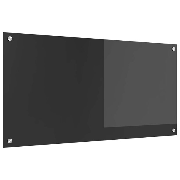 Keuken Spatscherm Donkergrijs 100 x 50 cm gehard glas 1