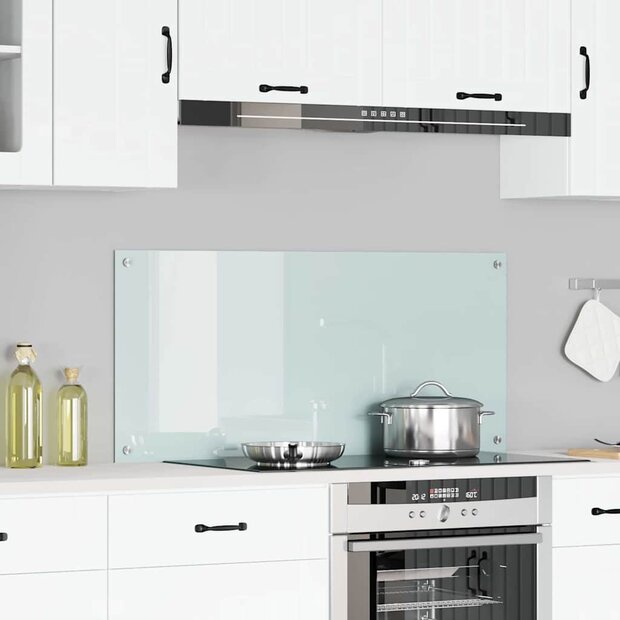 Keuken Spatscherm Wit 110 x 50 cm gehard glas 1