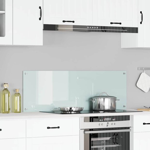 Keuken Spatscherm Wit 120 x 40 cm gehard glas 1