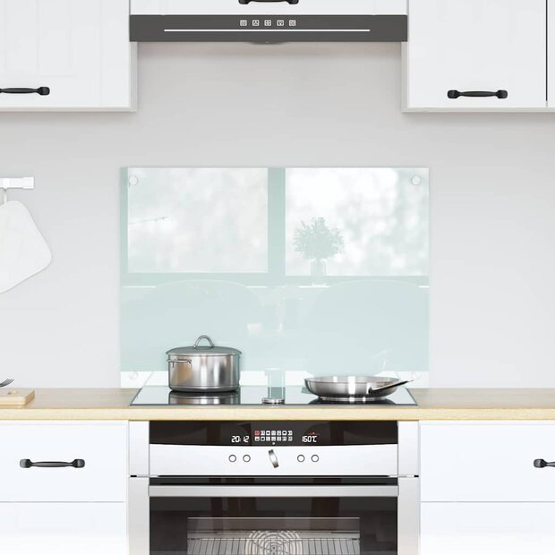 Keuken Achterwand Wit 70 x 50 cm gehard glas 1