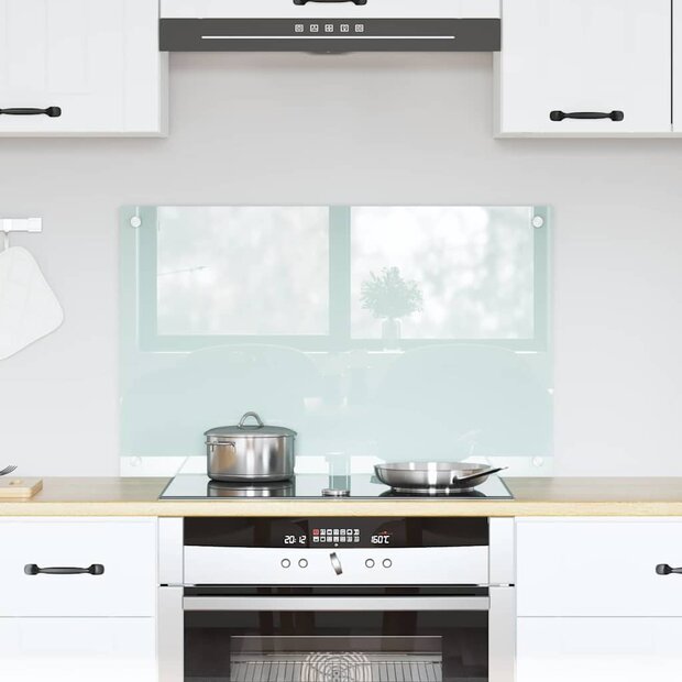 Keuken Achterwand Wit 80 x 50 cm gehard glas 1