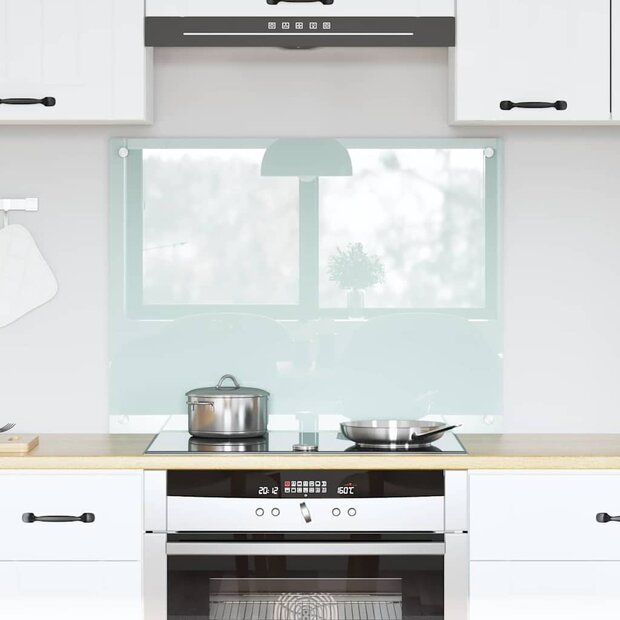 Keuken Achterwand Wit 80 x 60 cm gehard glas 1