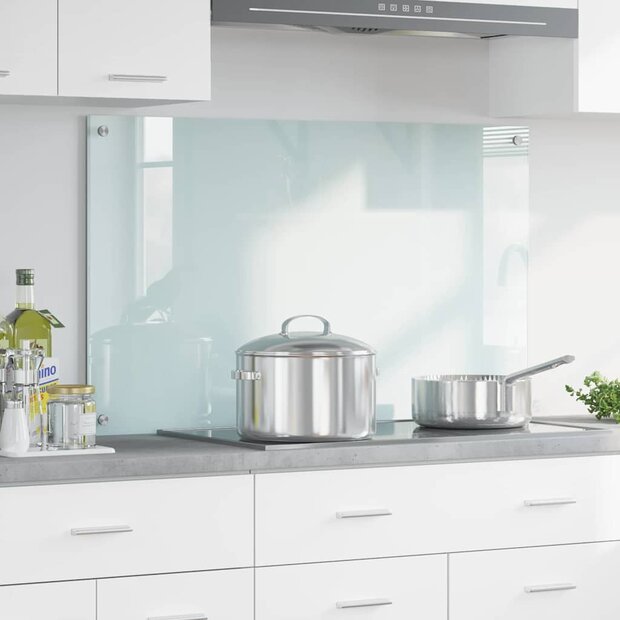 Keuken Achterwand Wit 100 x 60 cm gehard glas 1