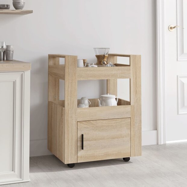 Keukentrolley 60x45x80 cm bewerkt hout sonoma eikenkleurig 1