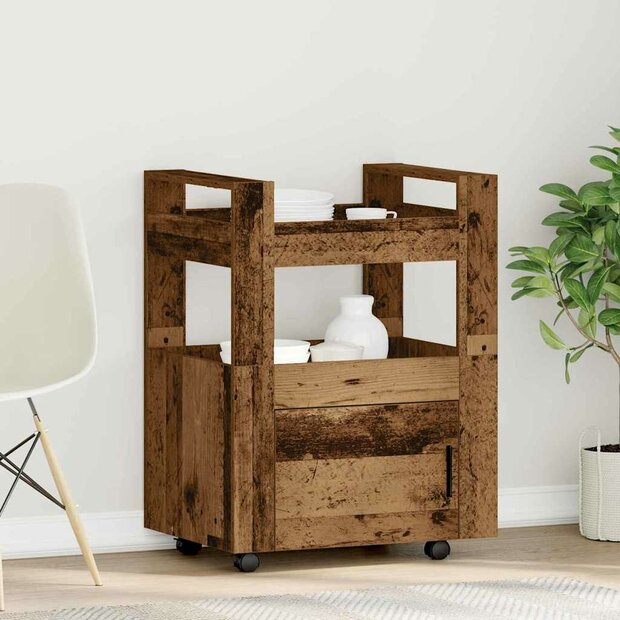 Keukentrolley Oud hout 60 x 45 x 80 cm Bewerkt hout 1