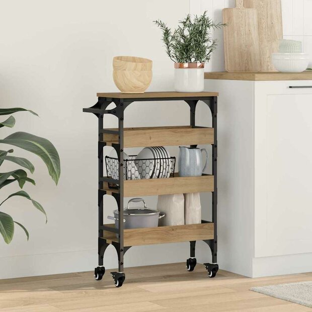 Keukentrolley Artisan Eiken 53 x 20 x 76 cm Bewerkt hout 1