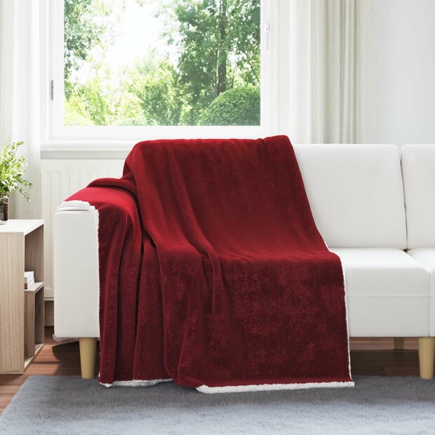 Gooi Deken Bordeaux Rood 150 x 200 cm Fleece 1