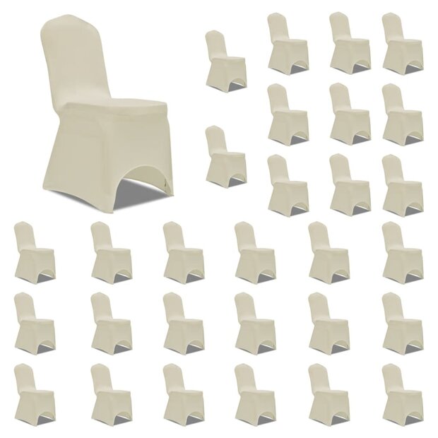 Stoelhoezen stretch 30 st cr&egrave;me 1