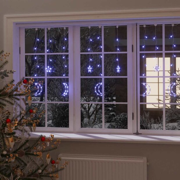 Lichtslinger ster en maan afstandsbediening 345 LED&amp;apos;s blauw 1