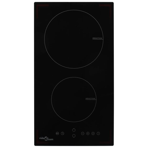Inductiekookplaat met 2 kookzones aanraakbediening 3500 W glas 1