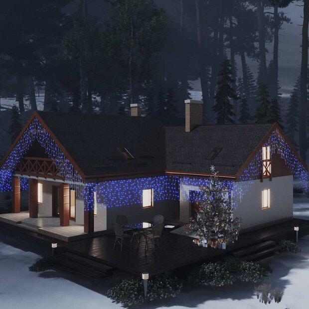 Lichtgordijn met 400 LED&amp;apos;s en 8 functies 10 m blauw 1