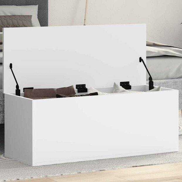 Opbergbox 90x35x35 cm bewerkt hout wit 1