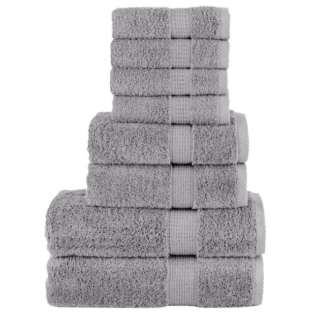 8-delige Handdoekenset SOLUND 600 g/m&sup2; grijs 1