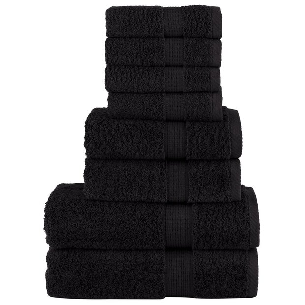 8-delige Handdoekenset SOLUND 600 g/m&sup2; zwart 1
