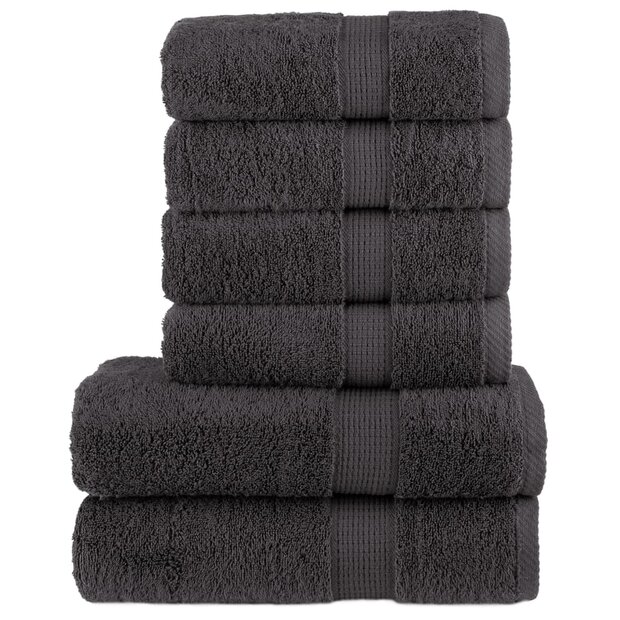6-delige Handdoekenset SOLUND 600 g/m&sup2; antracietkleurig 1