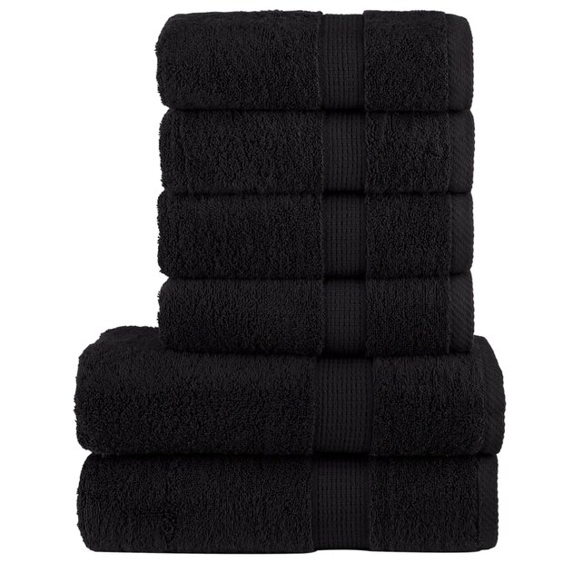 6-delige Handdoekenset SOLUND 600 g/m&sup2; zwart 1