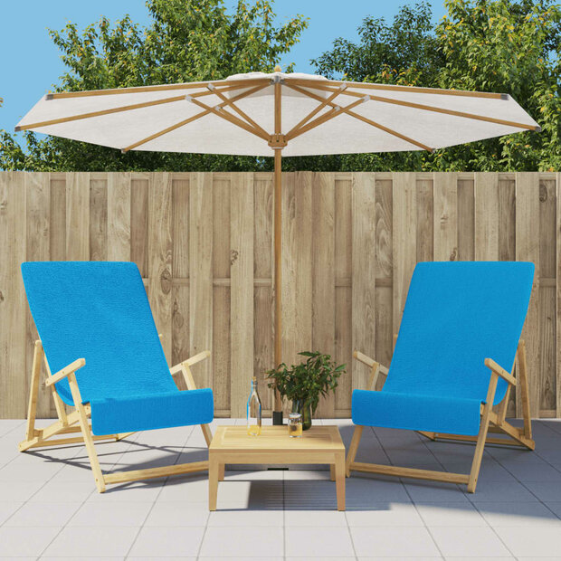 Strandhanddoeken 2 st 400 g/m&sup2; 60x135 cm stof turquoise 1