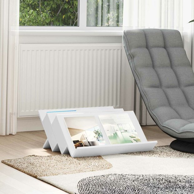 Tijdschriftenrek met plank Wit 65 x 53 x 28,5 cm Bewerkt hout 1