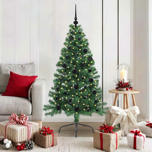 Kunstkerstboom met 150 LED Groen 150 cm PVC 1