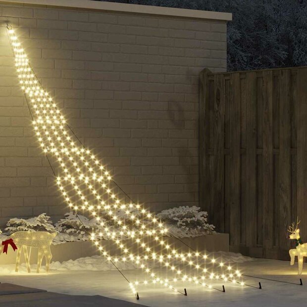Kunstkerstboom met Grondspiesjes Warmwit 511 cm Metaal 1