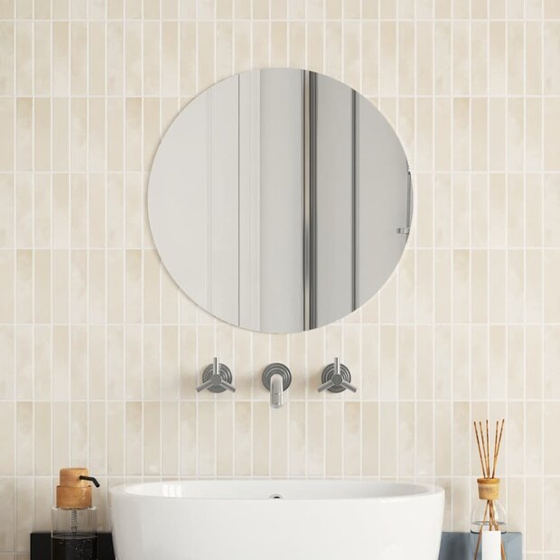 Wandspiegel rond 50 cm glas 1