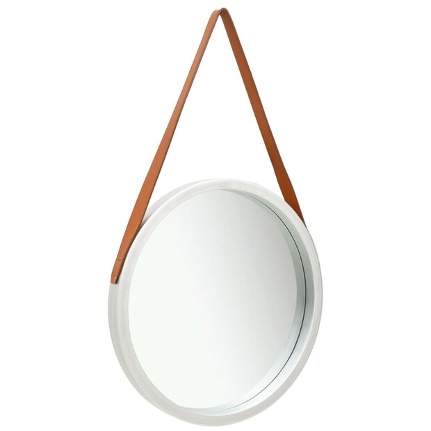 Wandspiegel met band 50 cm zilverkleurig 1