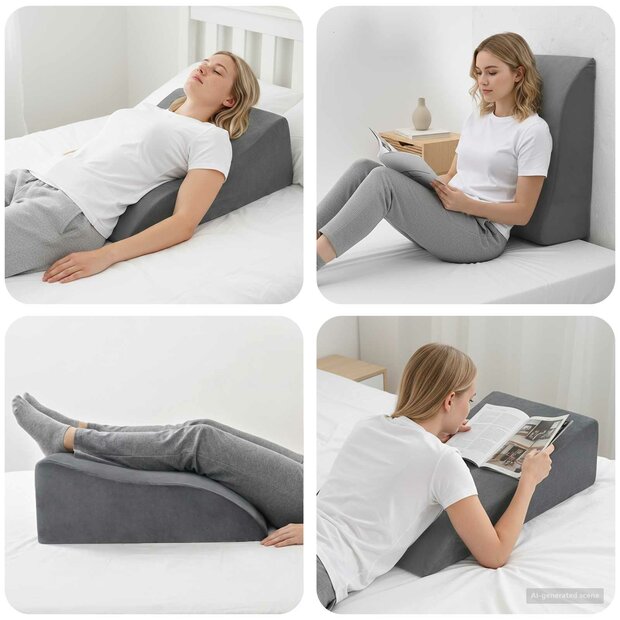 Beenkussen Grijs 68 x 40 x 18 cm PU Schuim 1