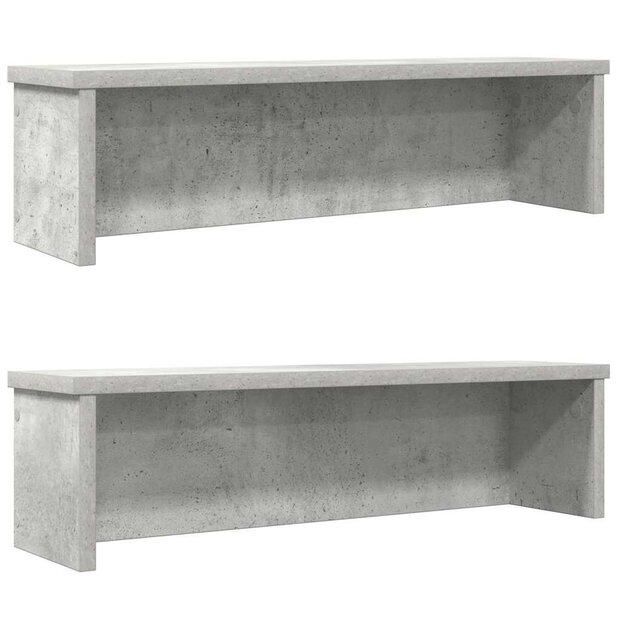 Keukenrekken stapelbaar 2 st 50x15x16 cm betongrijs 1