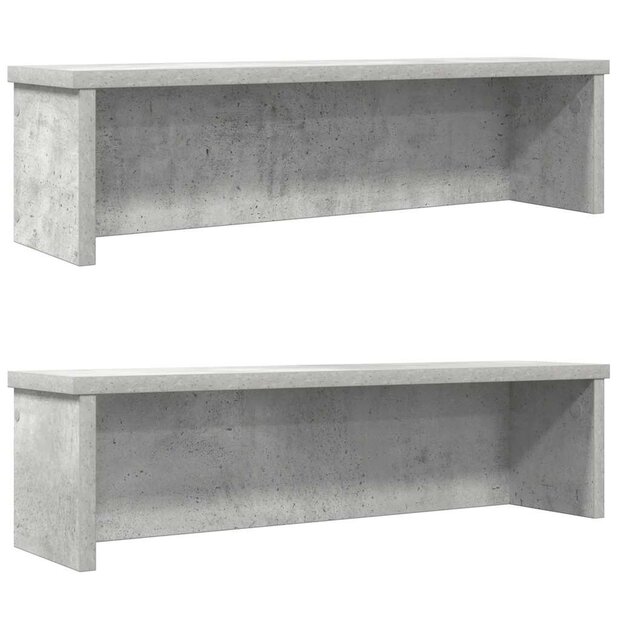 Keukenrekken stapelbaar 2 st 60x15x16 cm betongrijs 1