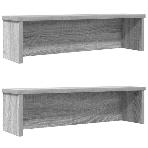 Keukenrekken stapelbaar 2 st 60x15x16 cm grijs sonoma eiken 1