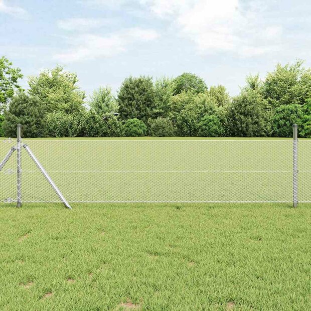 Afrasteringspaal Zilver 10 x 0,4 m (13 mm gaas) Staal 1