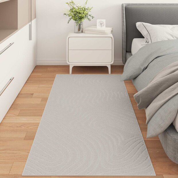 Vloerkleed Rechthoekig PALMERAS Cr&egrave;me 150 x 80 cm Polyester 1