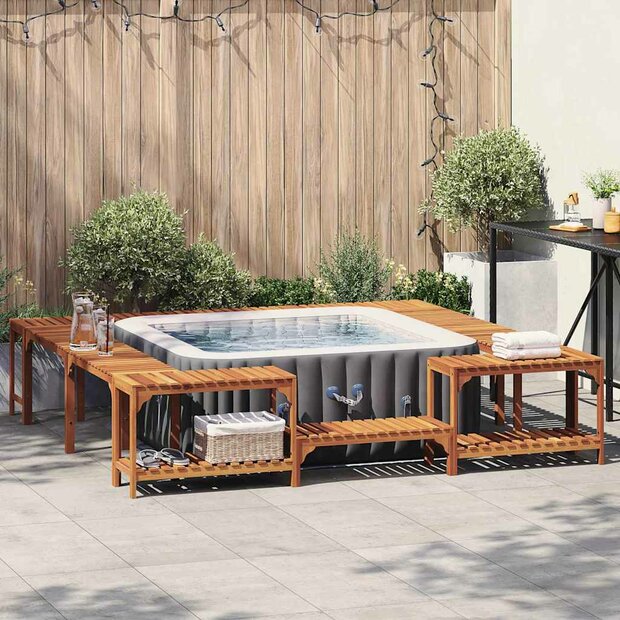 Hottub ombouw Bruin 255 x 255 x 55,5 cm Massief Acaciahout 1