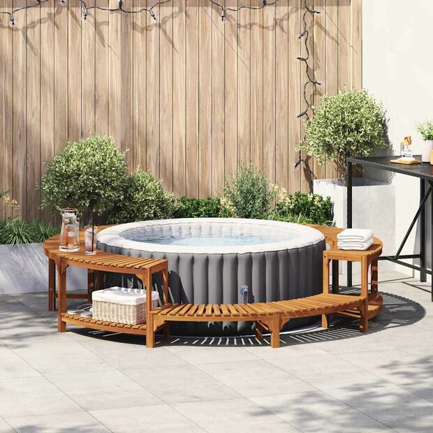 Hottub ombouw Bruin &Oslash;255 x 55,5 cm Massief Acaciahout 1