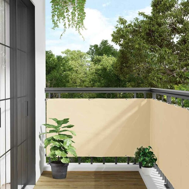 Balkonscherm 300x120 cm PVC cr&egrave;mekleurig 1