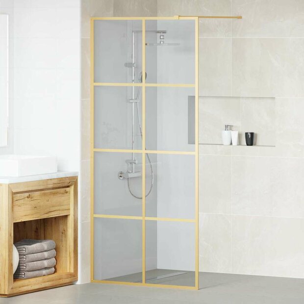 Inloopdouchewand Goud 90 x 195 cm gehard glas 1