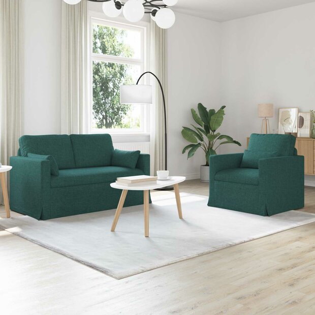 Bankstel 2 pcs Donkergroen 139 x 78 x 80 cm Stof 1