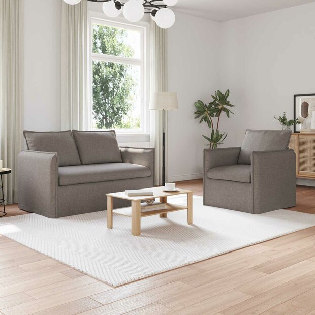 Bankstel 2 pcs Taupe 196 x 82 x 85 cm Stof 1
